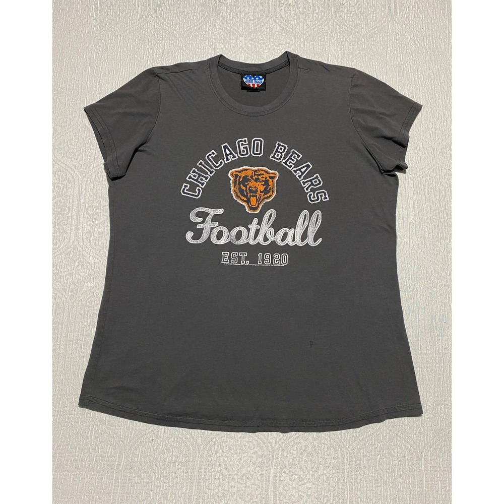 Chicago Bears Shirt Womens Large NFL Football Junk Food Tee Polyester Cotton
